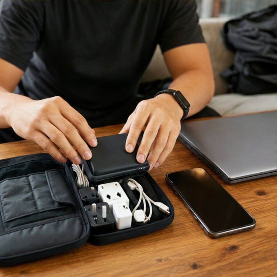 ชุด power bank สาย และ adapter